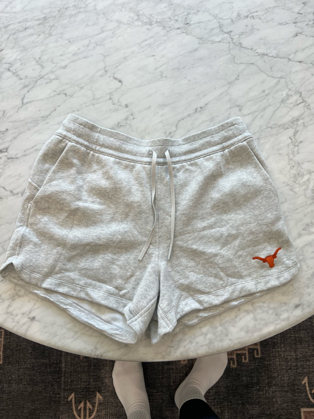 Lululemon Light Gray Shorts with Orange Longhorn Logo